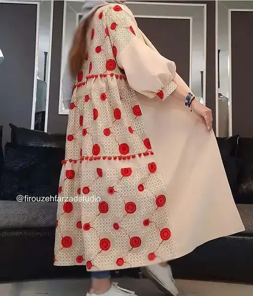 عکس مدل مانتو کرپ حریر دکمه دار جدید