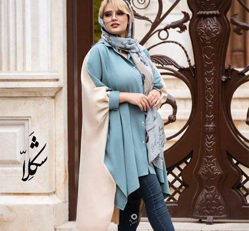 عکس مدل مانتو چند رنگ جدید