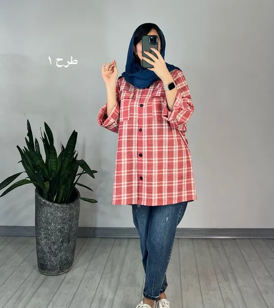 عکس مدل مانتو چهارخونه جدید کوتاه
