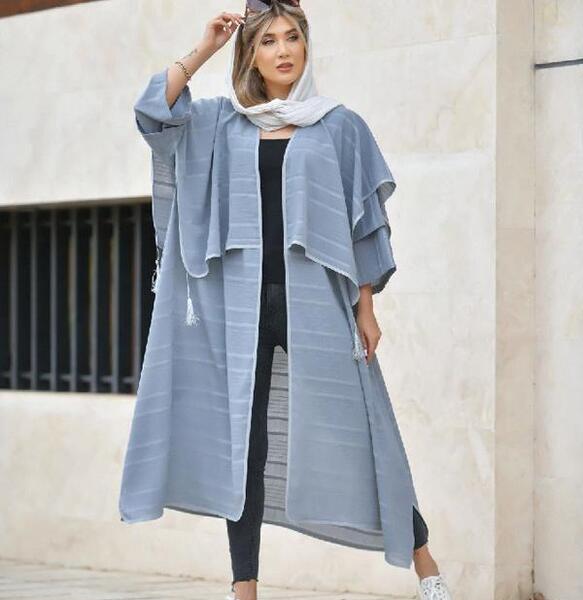 عکس مدل مانتو حریر جلو باز جدید کوتاه