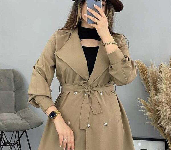 عکس مانتو یقه انگلیسی چهار دکمه
