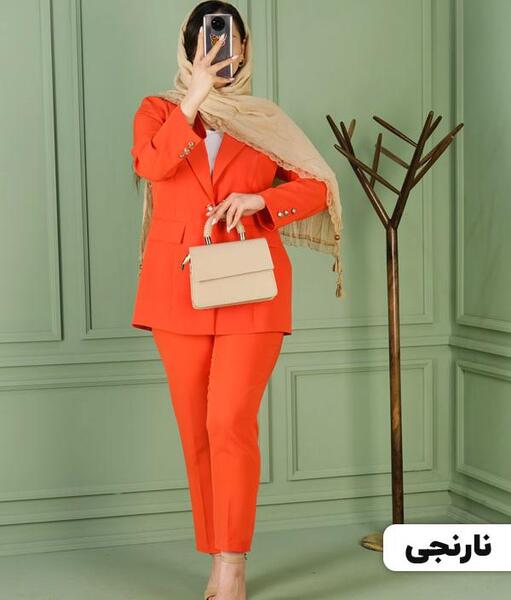 عکس مانتو نارنجی کوتاه