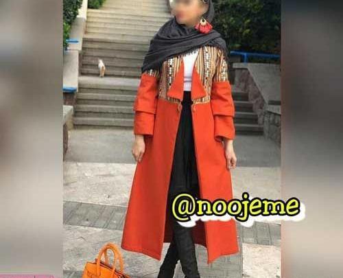 عکس مانتو نارنجی کوتاه