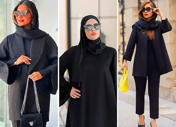 عکس مانتو مشکی دخترانه جدید