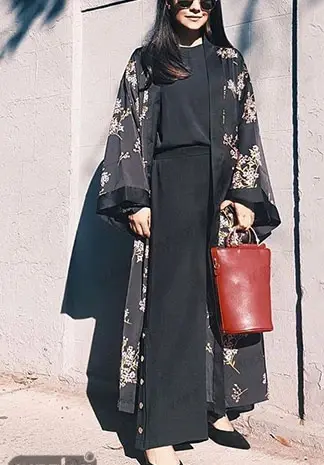 عکس مانتو کیمونو جلو بسته بلند