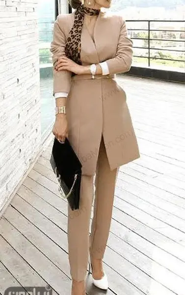 عکس مانتو شلوار قهوه ای