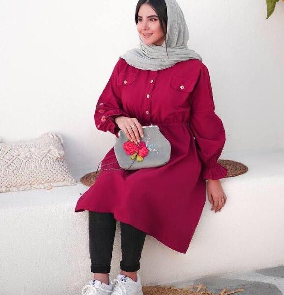 عکس مانتو شلوار قرمز