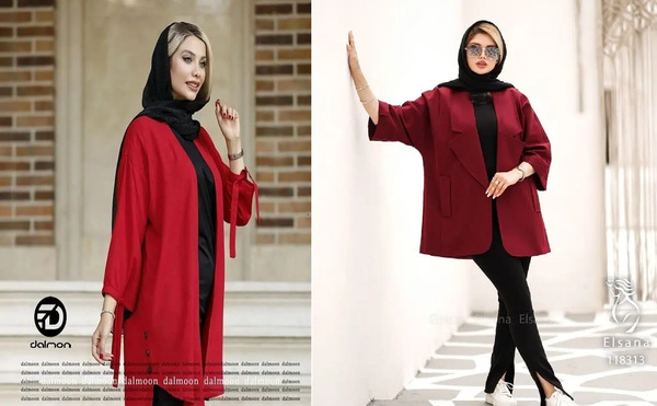 عکس مانتو شلوار قرمز