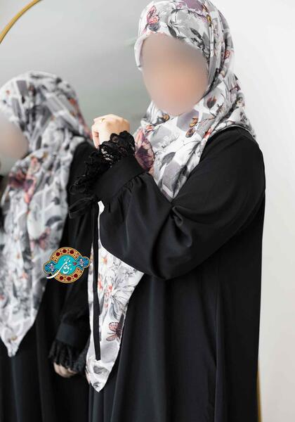 عکس مانتو عبایی مشکی دخترانه