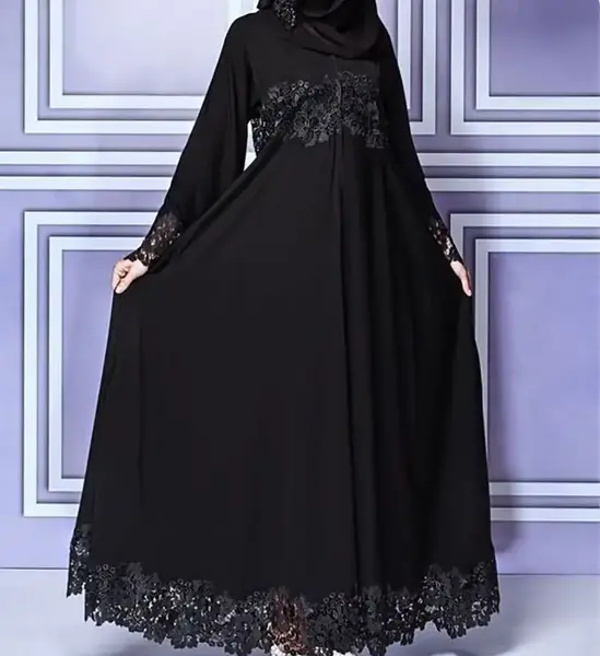 عکس مانتو عبایی مشکی دخترانه