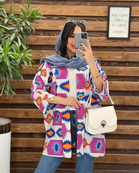 عکس مانتو با پارچه لنین طرح دار