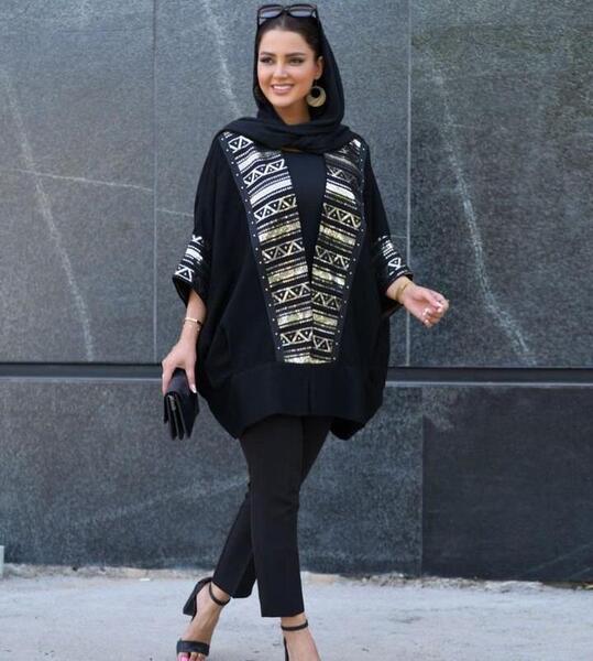 عکس مانتو شلوار ست مشکی