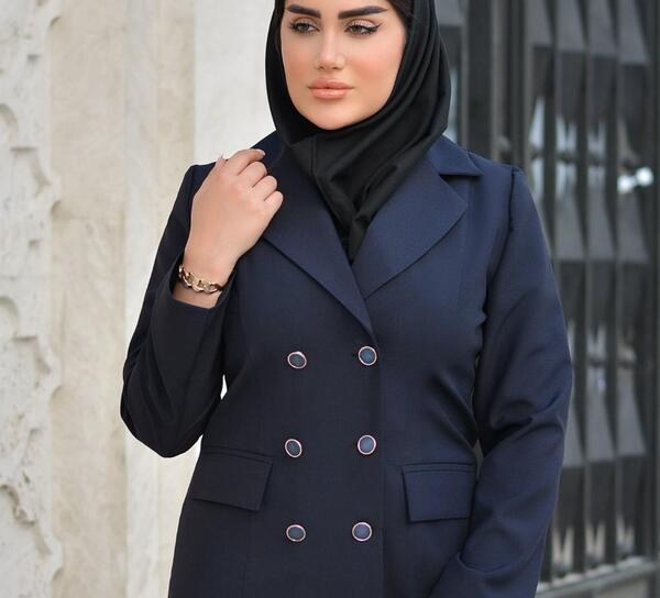 عکس مانتو شلوار اداری سرمه ای