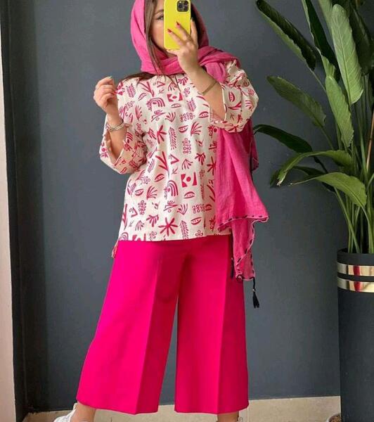 عکس مانتو شلوار صورتی