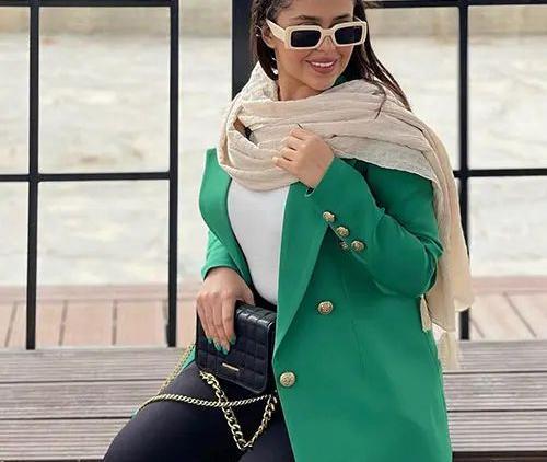 عکس مانتو سبز لجنی