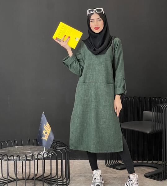 عکس مانتو سبز لجنی