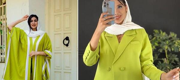 عکس مانتو سبز لجنی