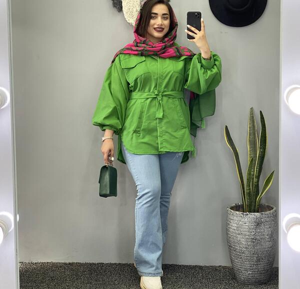 عکس مانتو سبز پاستیلی