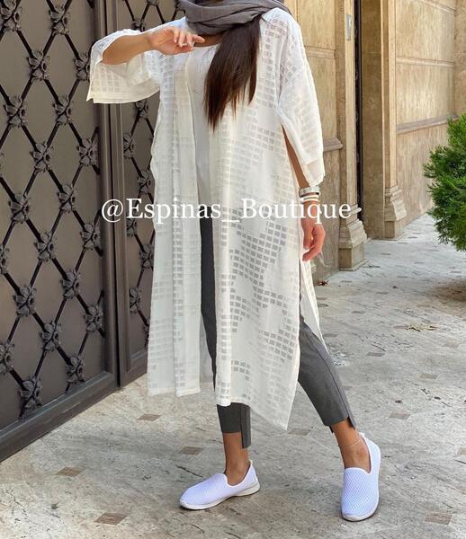 عکس مانتو سفید بلند