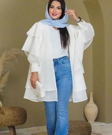 عکس مانتو سفید بلند