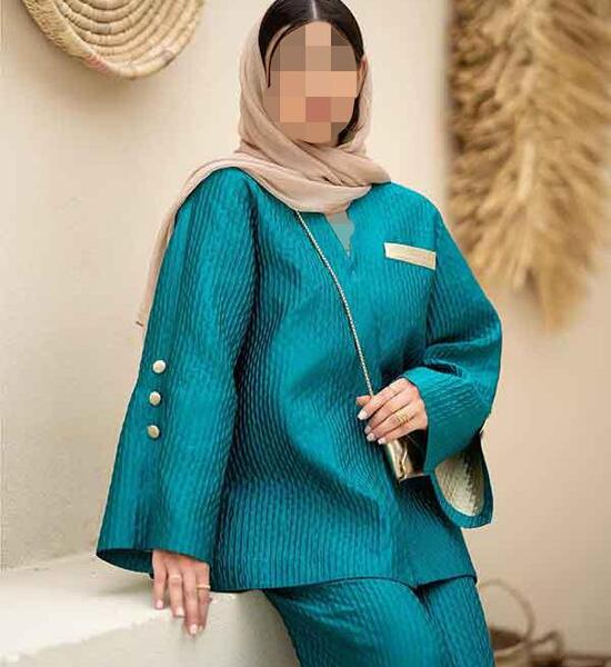 عکس مانتو ژاکارد رنگی