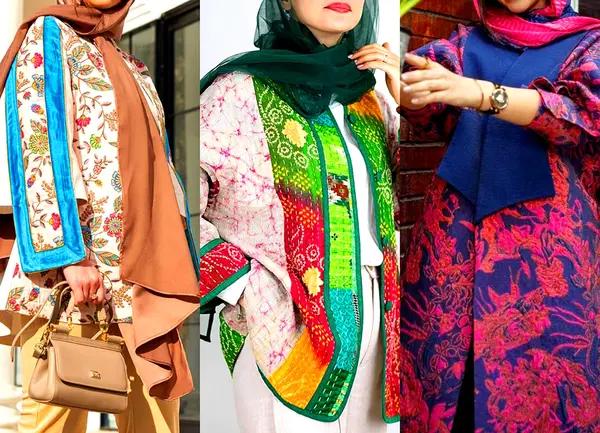 عکس مانتو ژاکارد رنگی
