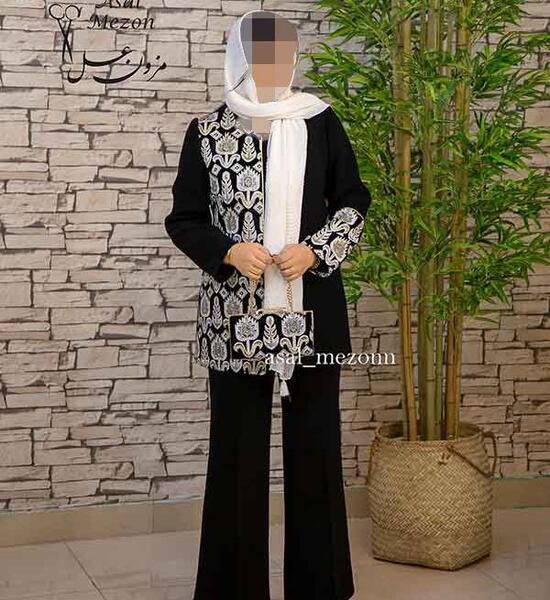 عکس مانتو ژاکارد رنگی
