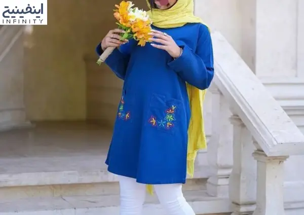 عکس دختر با مانتو زرد