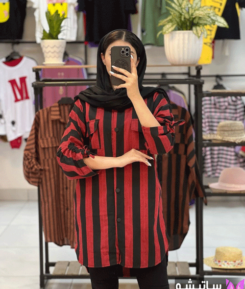 عکس مدل مانتو با پارچه راه راه