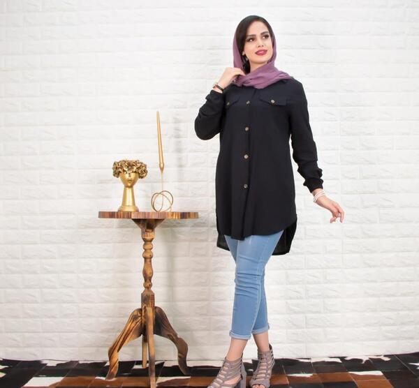 عکس مانتو کوتاه دخترانه مشکی