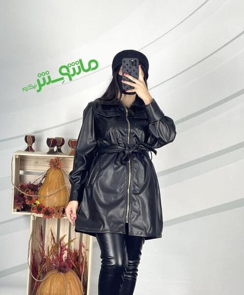عکس مانتو چرم کوتاه