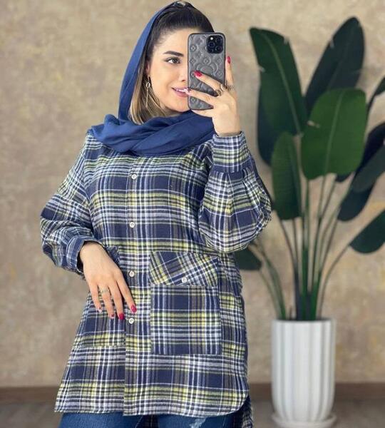 عکس مانتو چهارخونه پاییزه