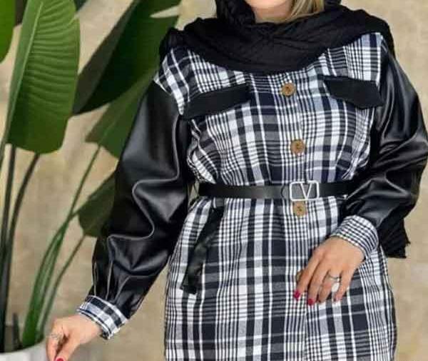 عکس مانتو چهارخونه پاییزه