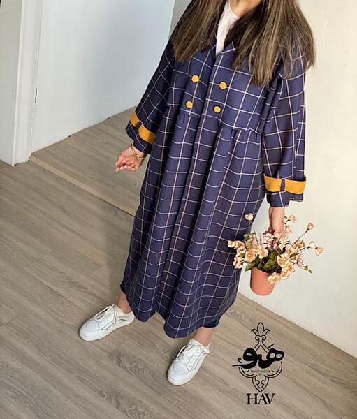 عکس مانتو چهارخونه پاییزی