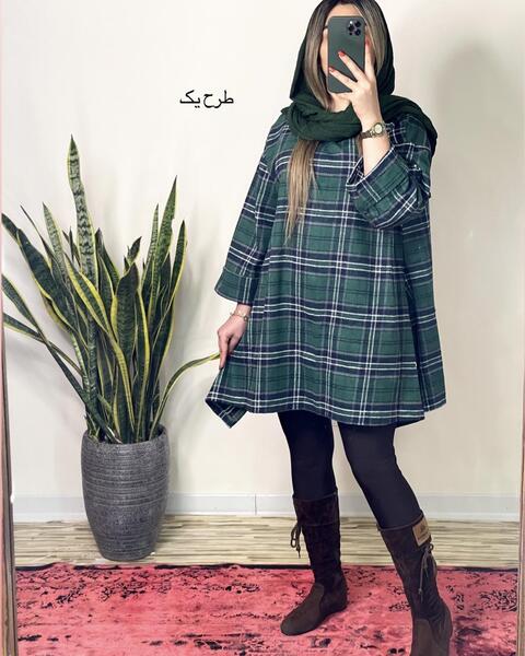 عکس مانتو چهارخونه ای جدید
