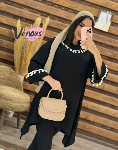 عکس مانتو جلو بسته مشکی