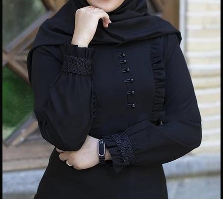 عکس مانتو جلو بسته مشکی