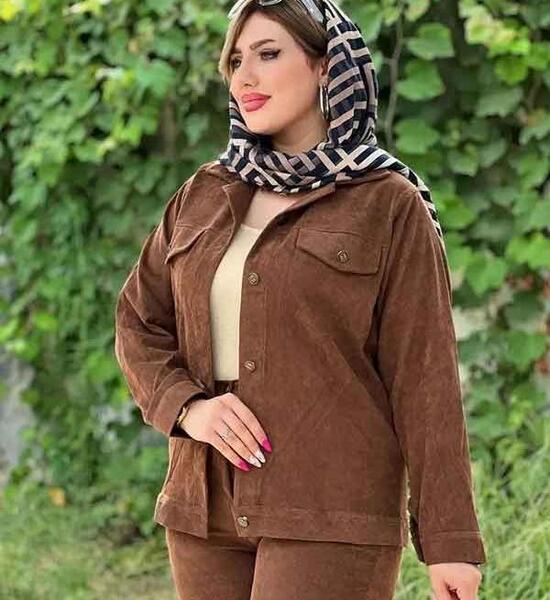 عکس مانتو پاییزه با پارچه کبریتی