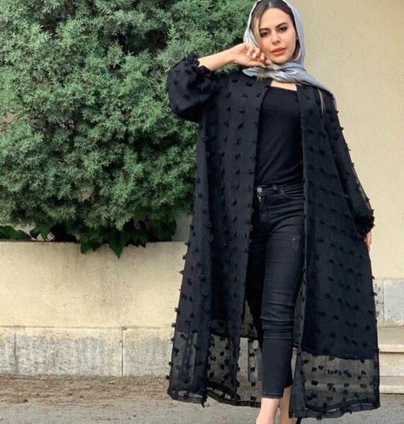 عکس مدل مانتو بلند جلو باز