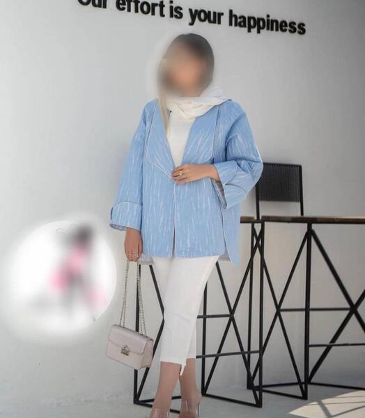 عکس مانتو آبی آسمانی