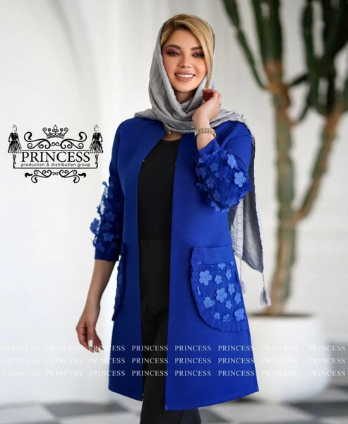 عکس مانتو رنگ آبی نفتی