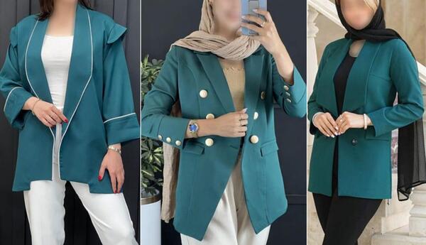 عکس مانتو سبز آبی