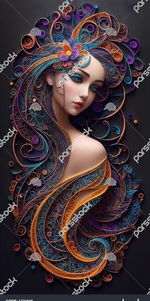 عکس گرافیکی دختر فانتزی