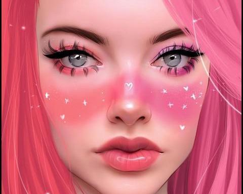 عکس کیوت دخترانه فانتزی صورتی