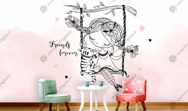 عکس دختر روی تاب فانتزی