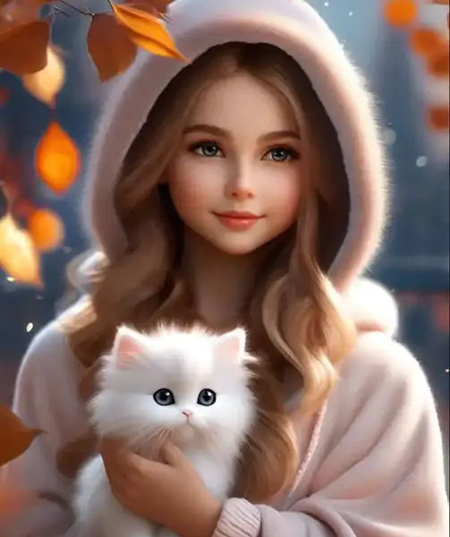 عکس کیوت فانتزی دخترانه اکلیلی سبز