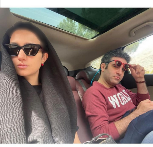 عکس هوتن شکیبا با همسرش