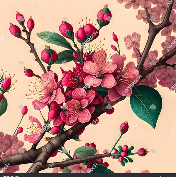 عکس درخت شکوفه های گیلاس