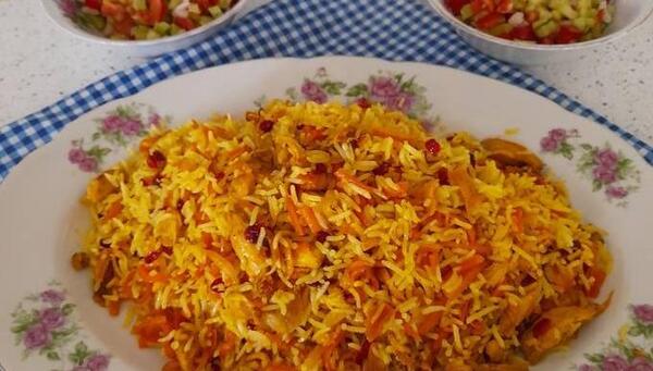 عکس شیرین پلو با مرغ