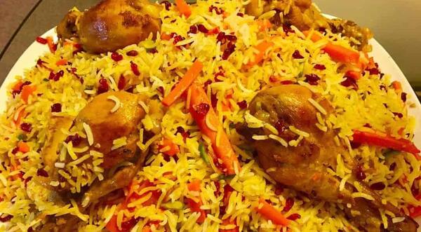 عکس شیرین پلو با مرغ